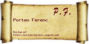 Porten Ferenc névjegykártya